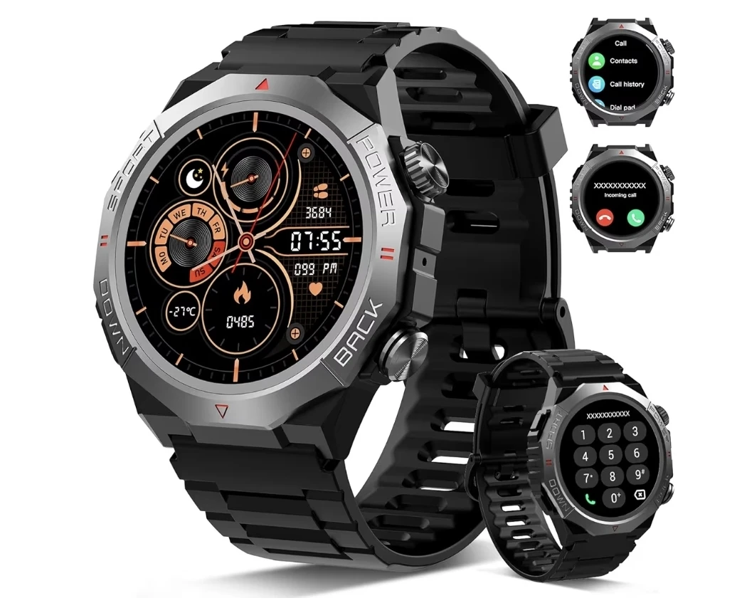 Atheewon Military Smart Watch for Men, Black