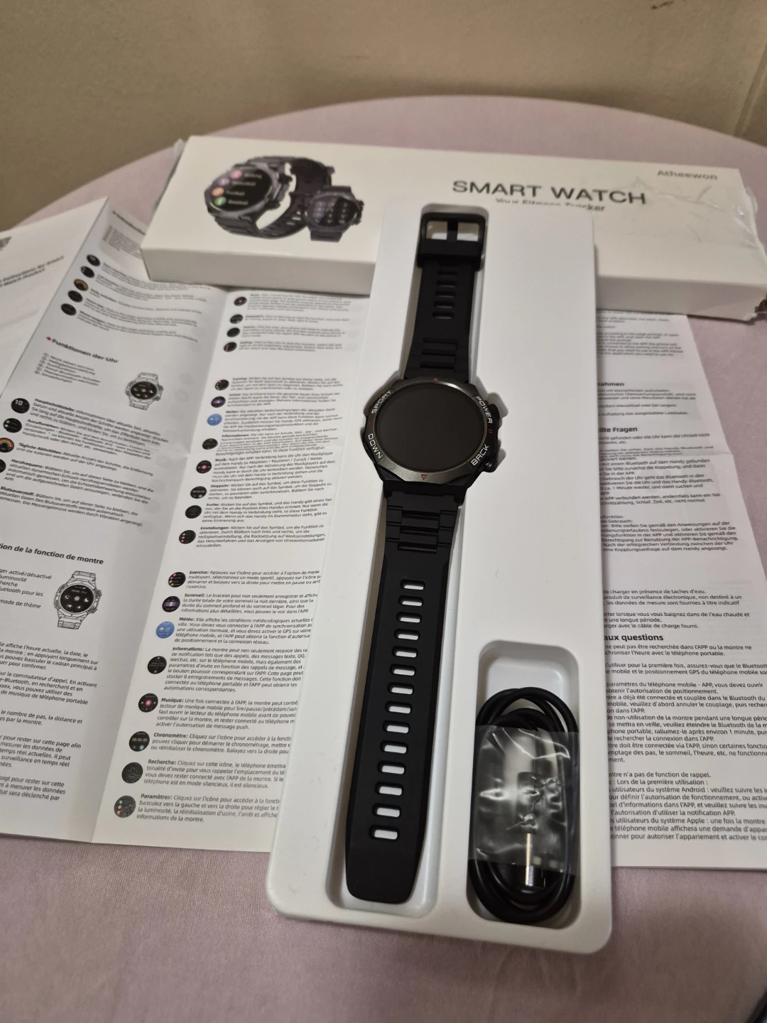 Atheewon Military Smart Watch for Men, Black - photo 2