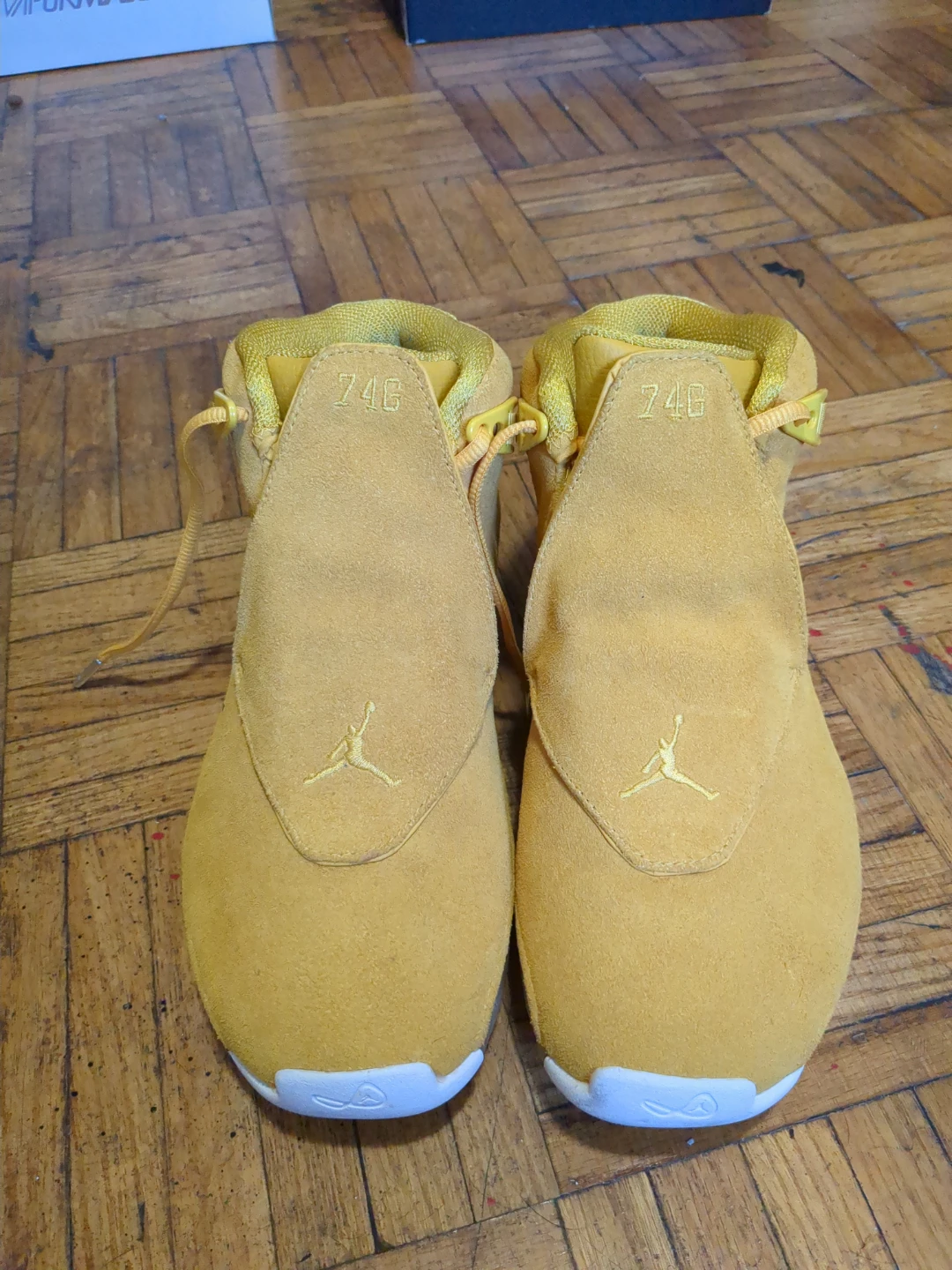 Jordan 74G Yellow Suede High Top Sneakers - photo 2
