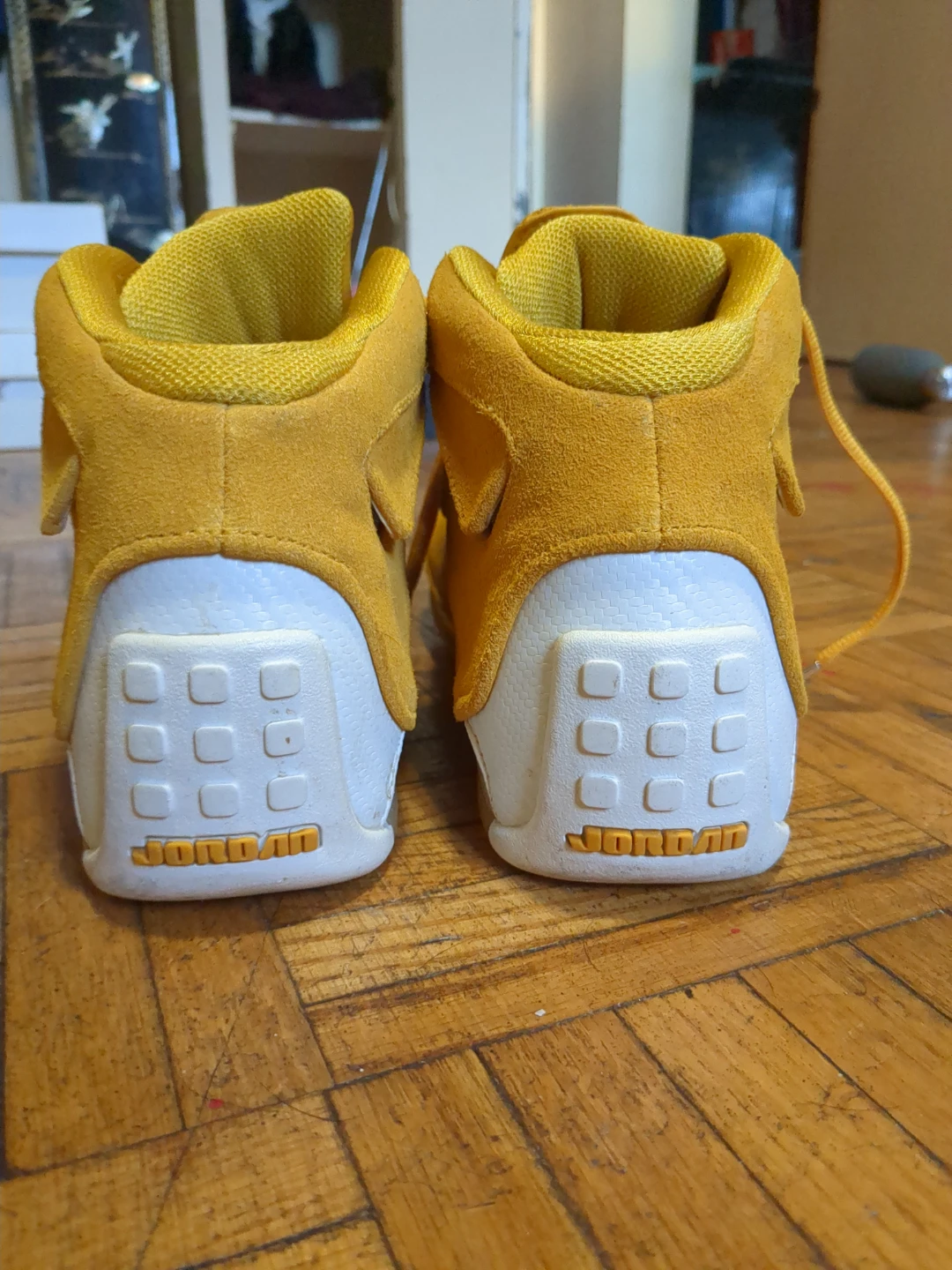 Jordan 74G Yellow Suede High Top Sneakers - photo 3