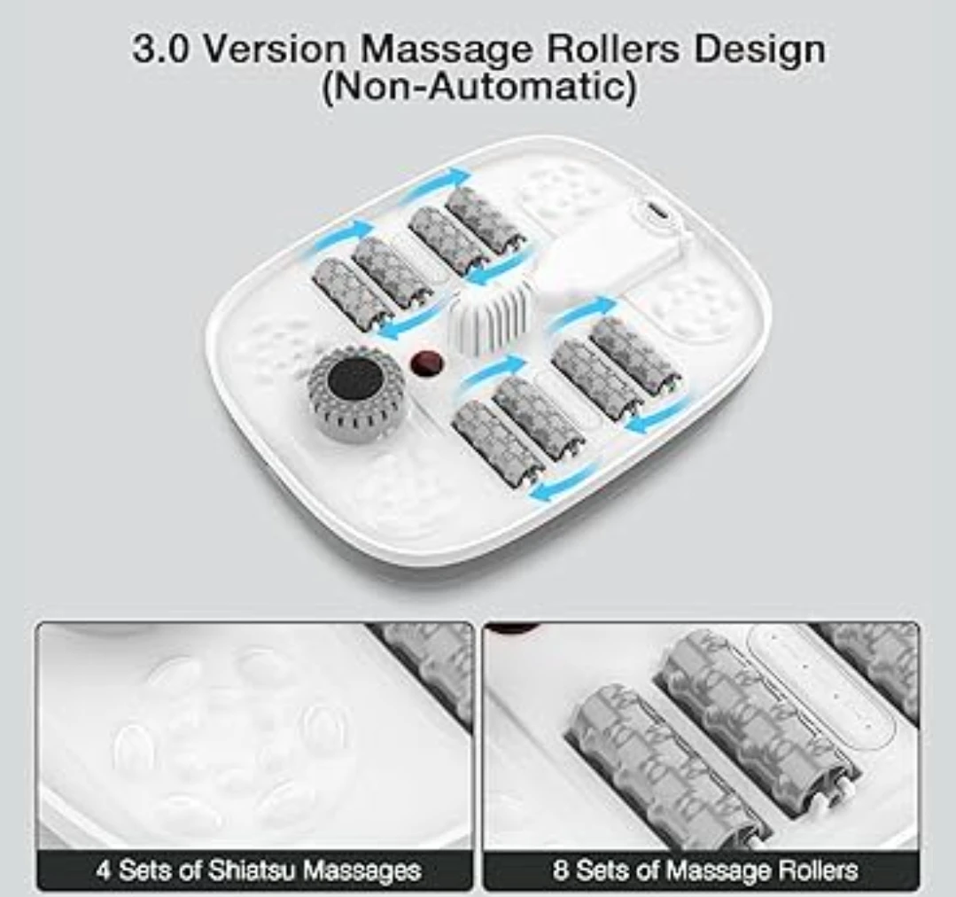 HOSPLAN Foot Spa Bath Massager with Rollers - Gray - photo 4