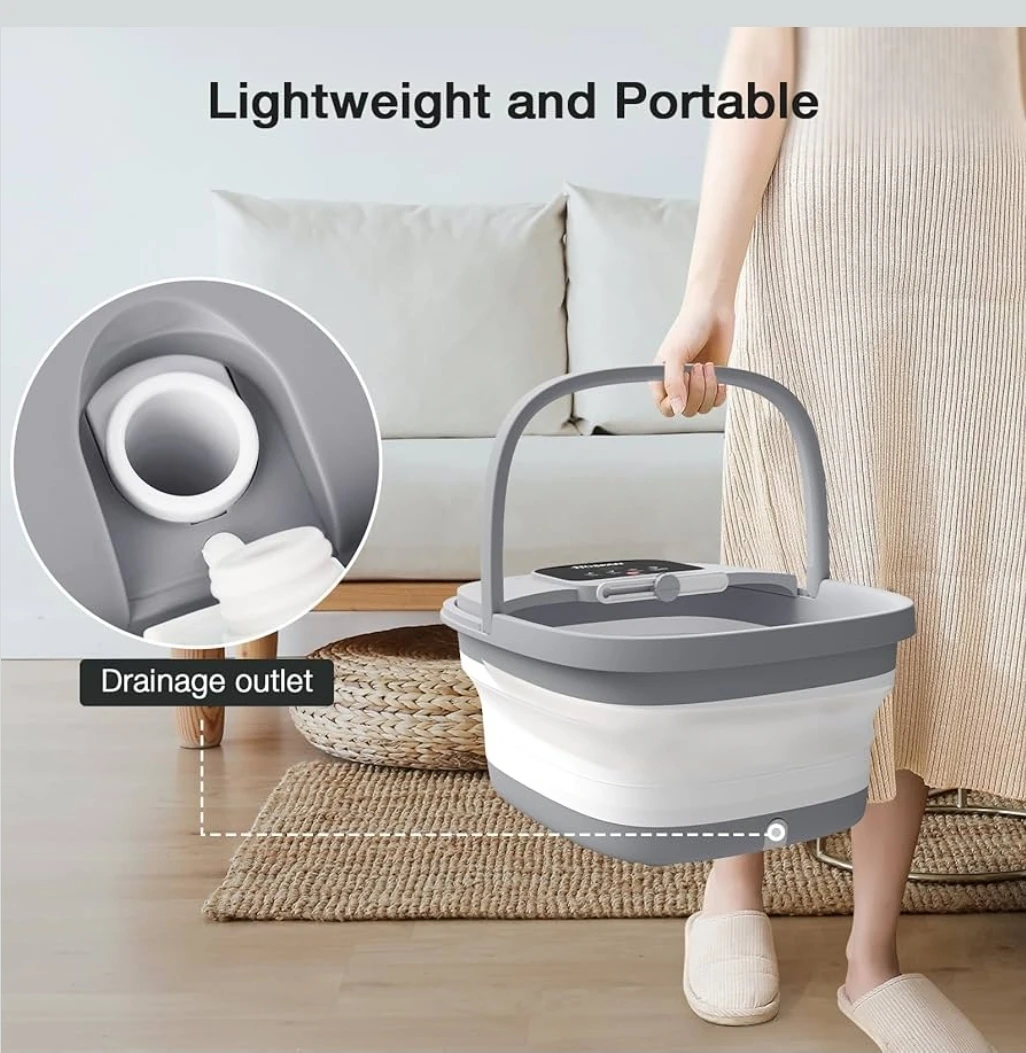 HOSPLAN Foot Spa Bath Massager with Rollers - Gray - photo 5