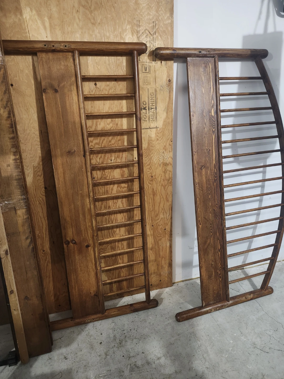Antique solid pine queen bed