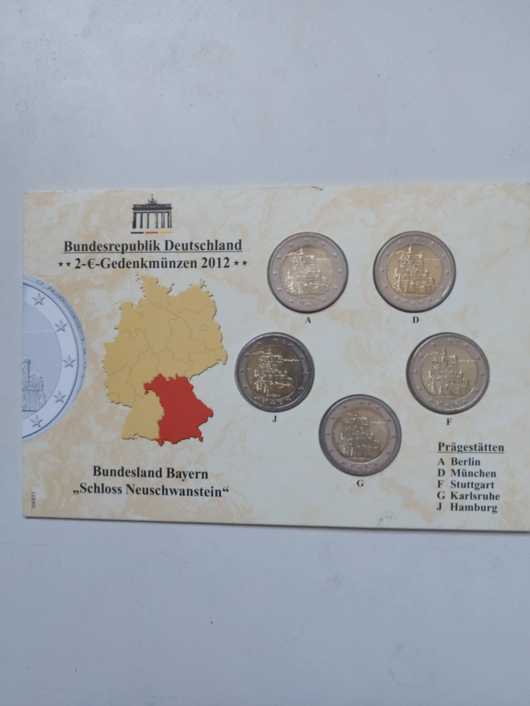Germany 2 Euro Commemorative Coins 2012 Bavaria - photo 2
