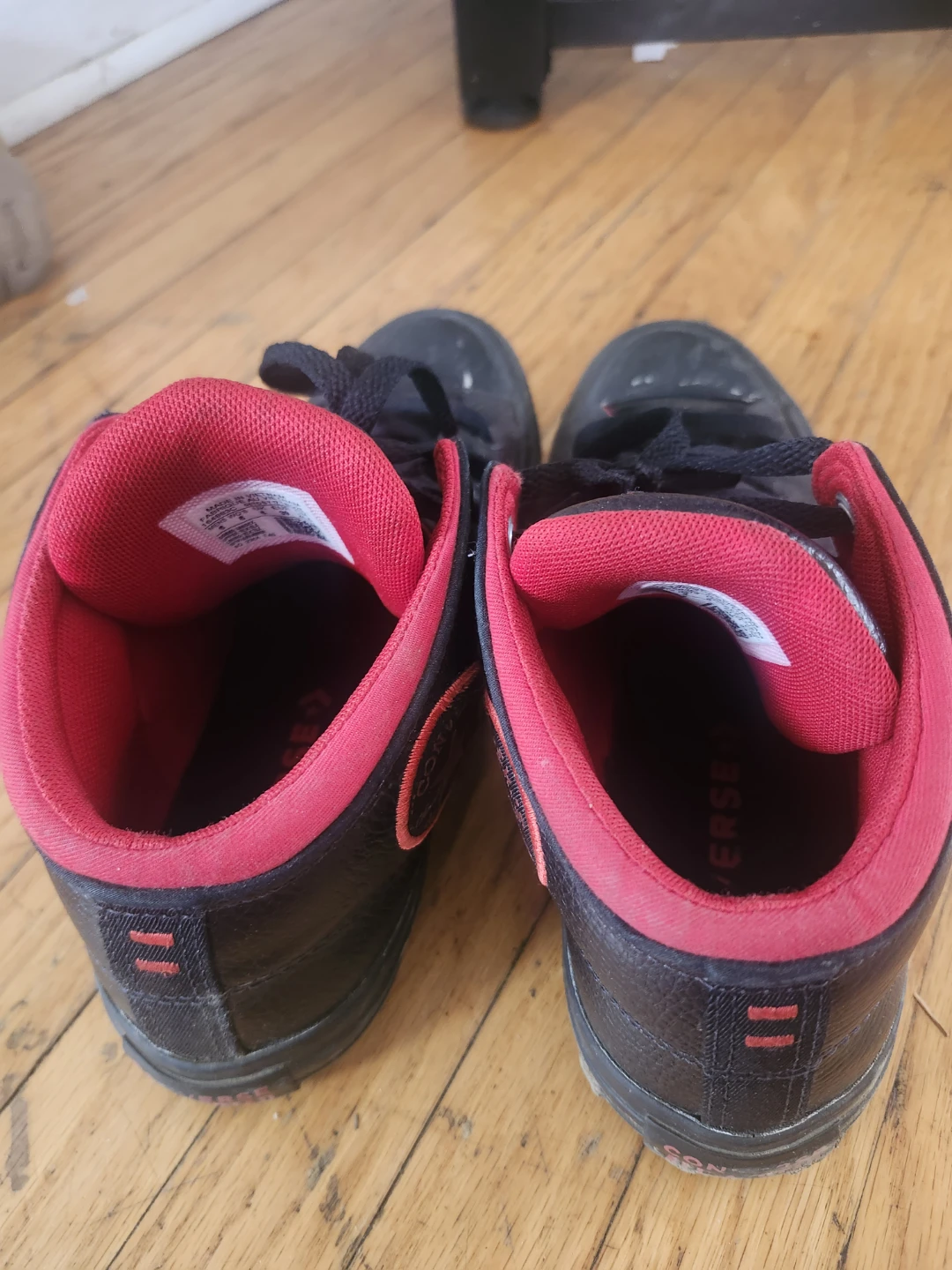 🥕 Converse All Star Mid Top Shoes Black Red - photo 2