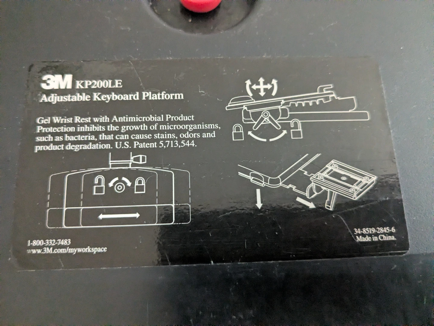 3M KP200LE Adjustable Keyboard Platform with Gel Wrist Rest - photo 3