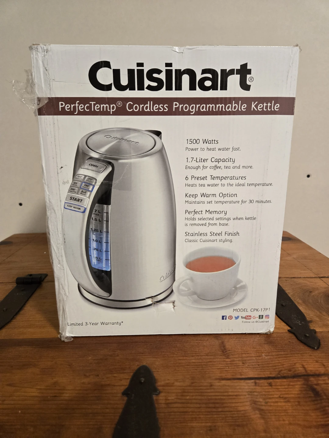 Cuisinart PerfectTemp Cordless Programmable Kettle 1.7L