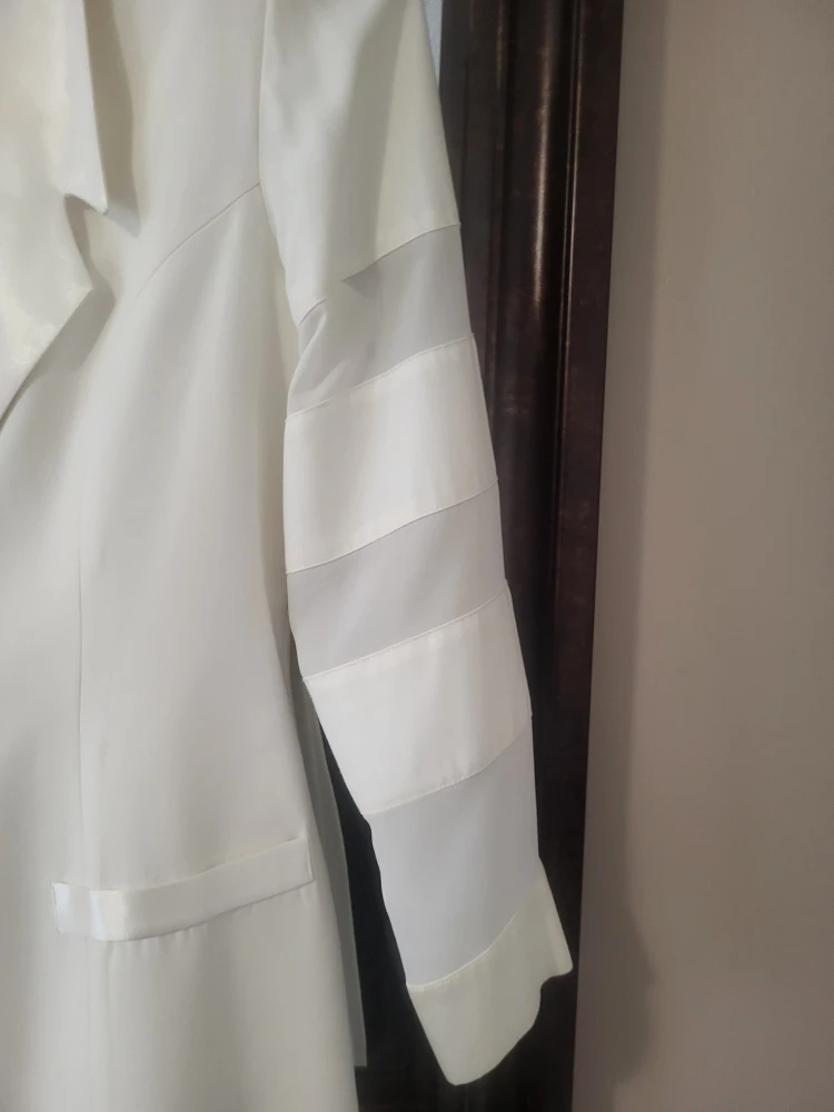 Women's White Pantsuit with Mesh Accents - photo 3