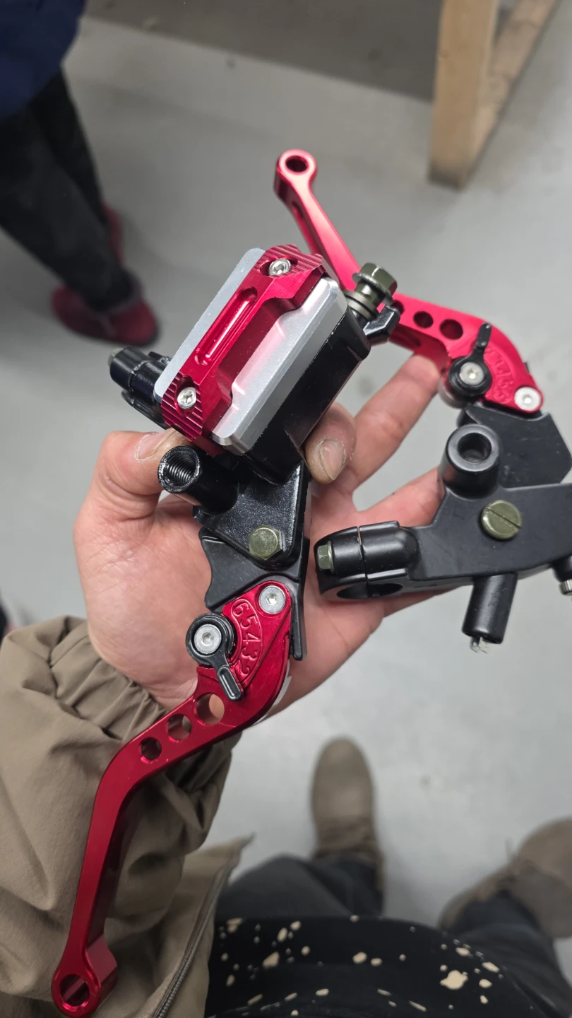 Red Motorcycle Brake Clutch Lever Assembly