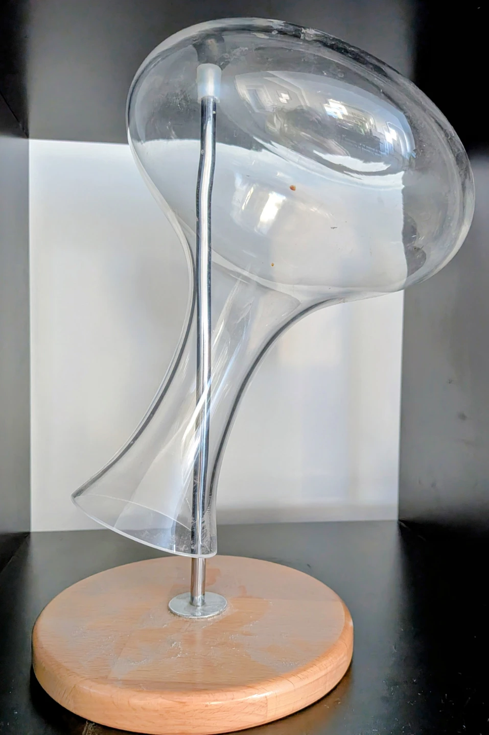 Glass Decanter with Wooden Base