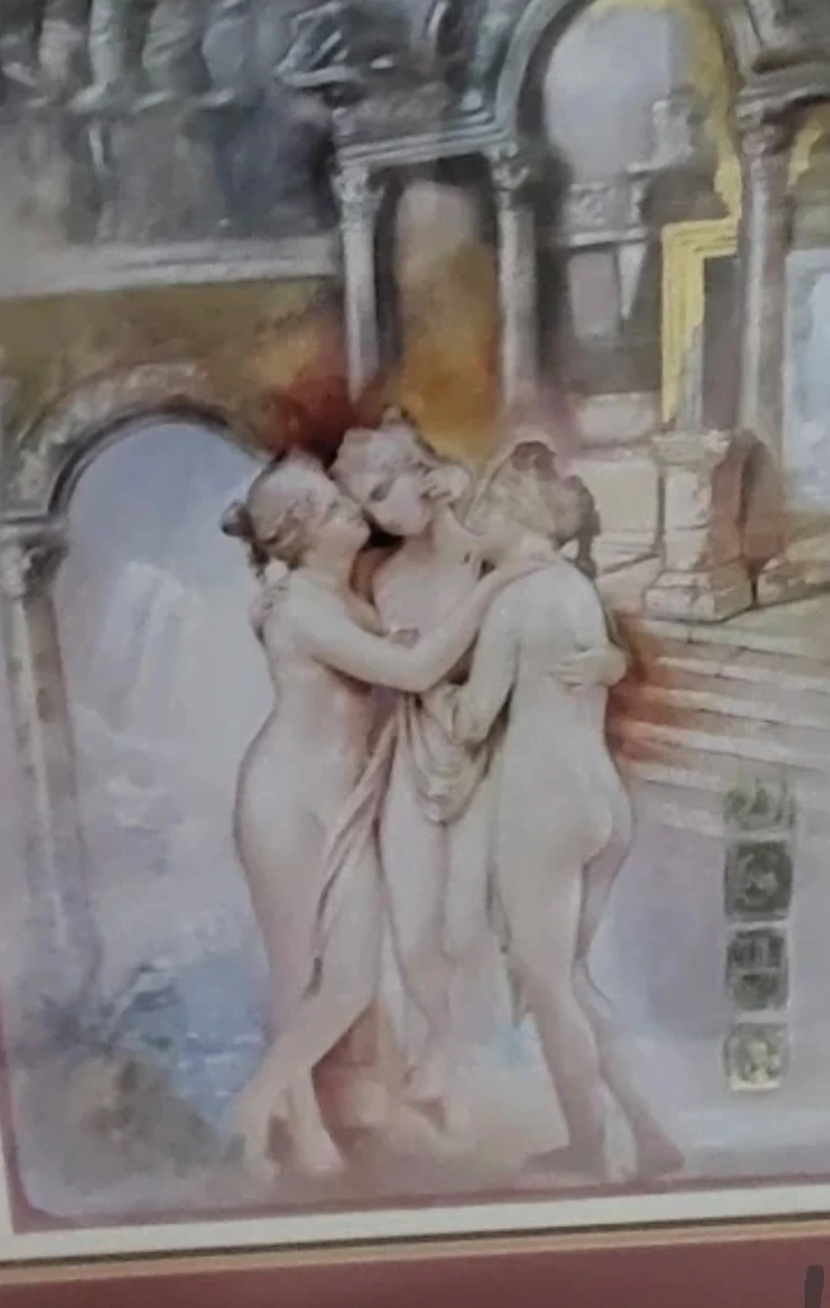 Vntg Framed Artwork Print of Three Graces- Mint Condition - photo 3