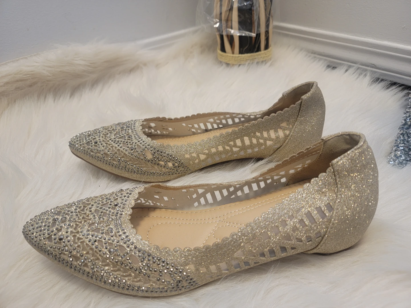 Sparkly Gold Ballet Flats - photo 2