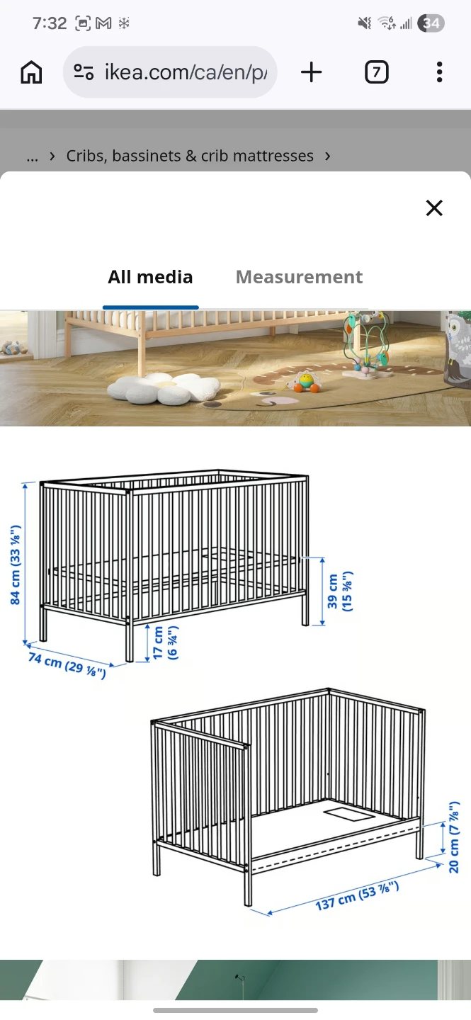 IKEA SUNDVIK Crib - White