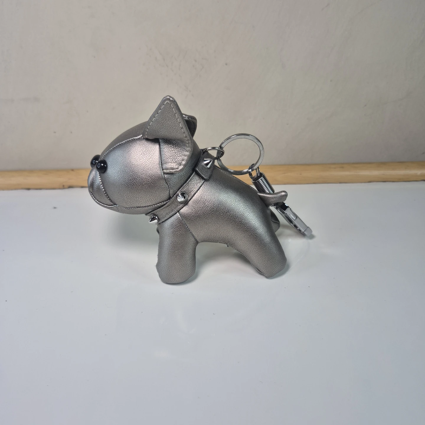 French Bulldog Keychain Charm - Silver