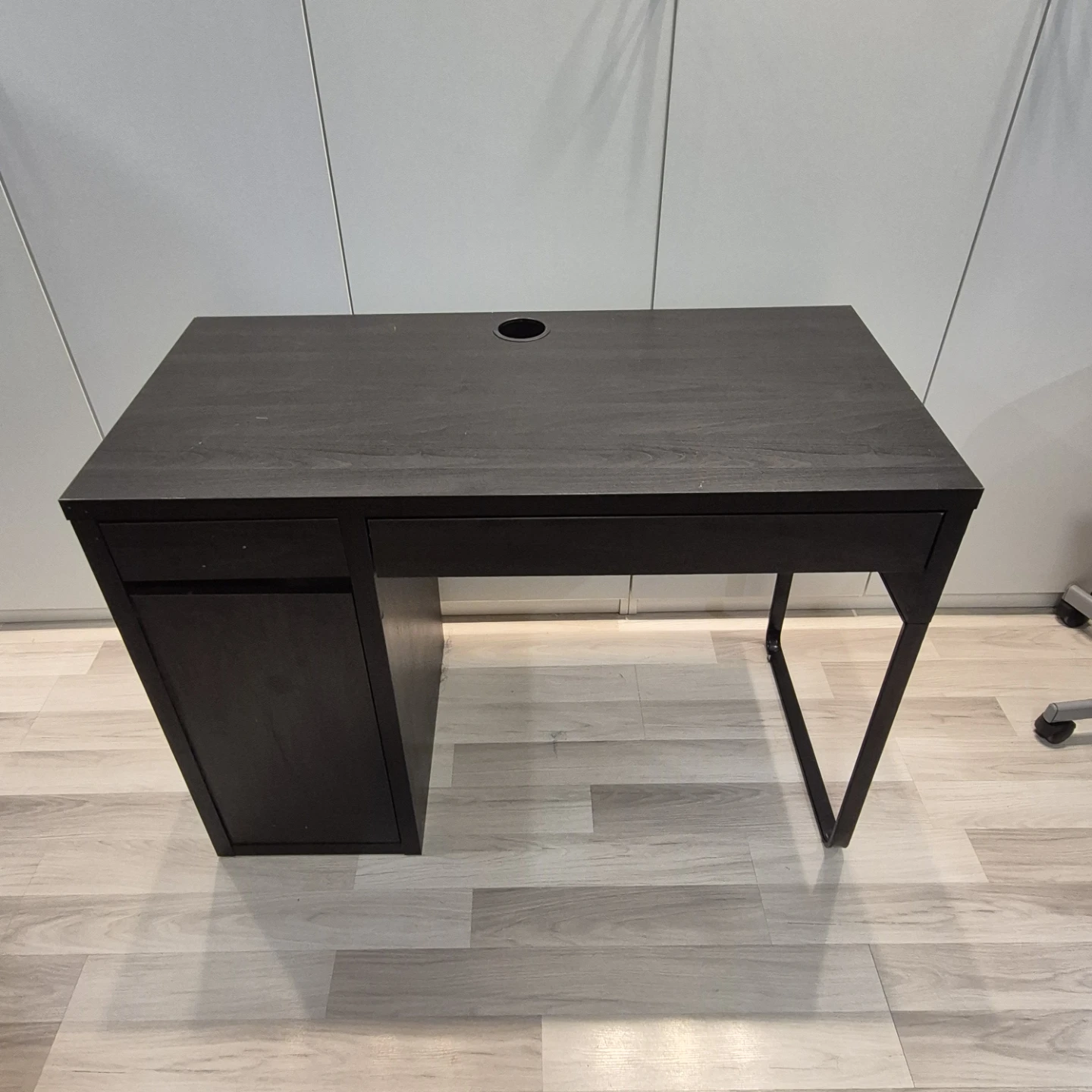 Ikea Dark Wood Desk with Drawers