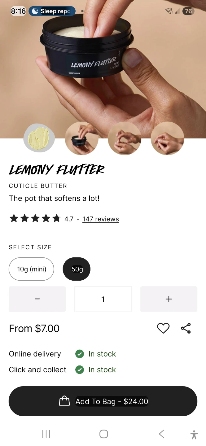 Lush Lemony Flutter Cuticle Butter - 50g