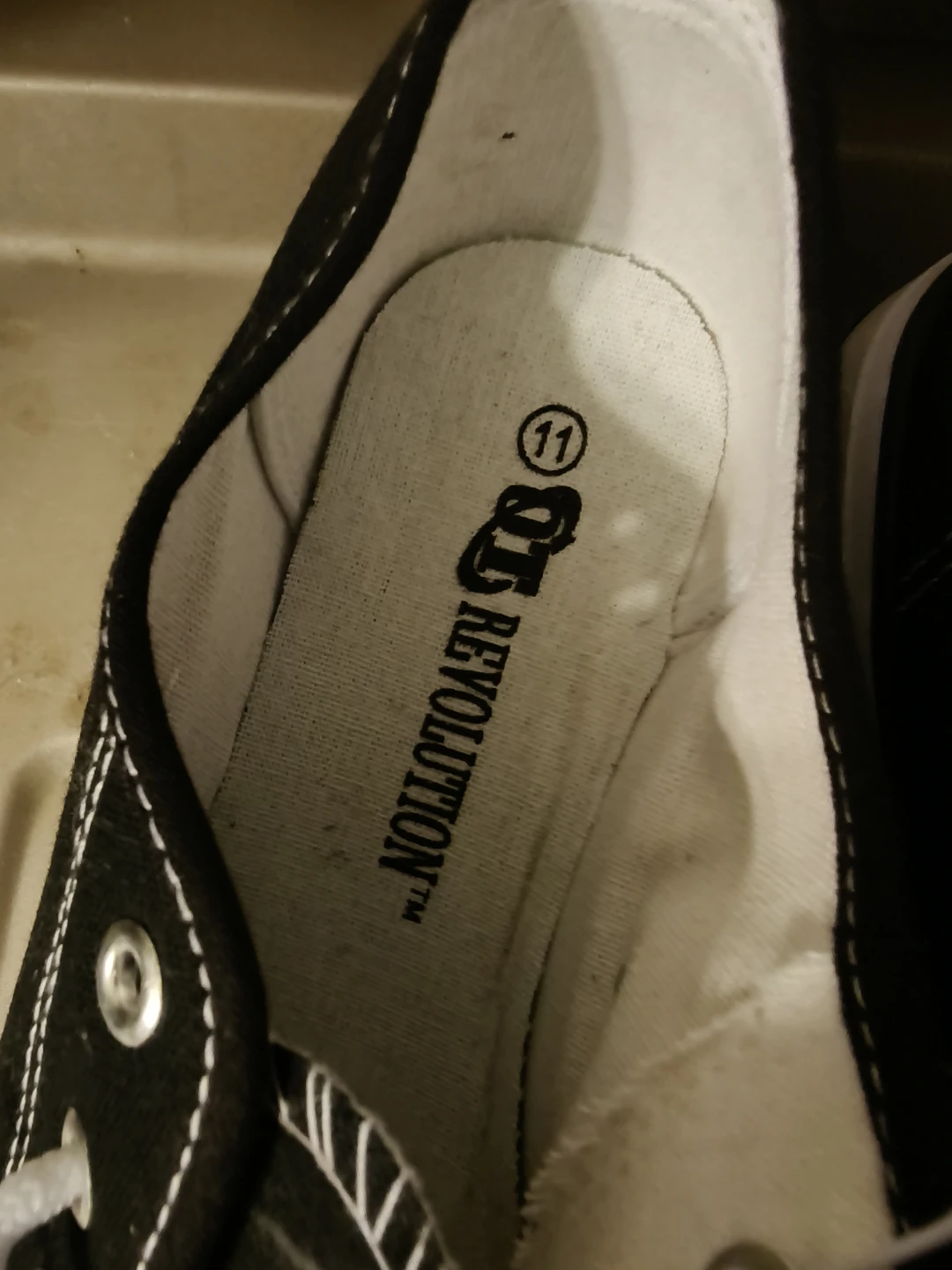 Revolution Black Canvas Sneakers - Size 11 - photo 2