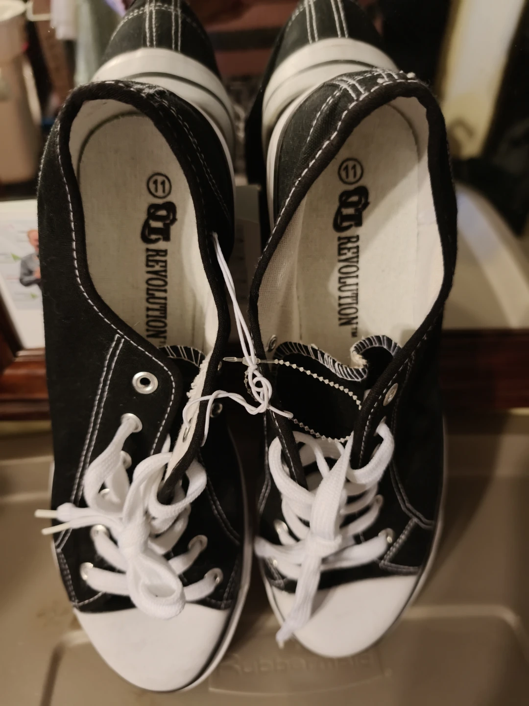 Revolution Black Canvas Sneakers - Size 11 - photo 3