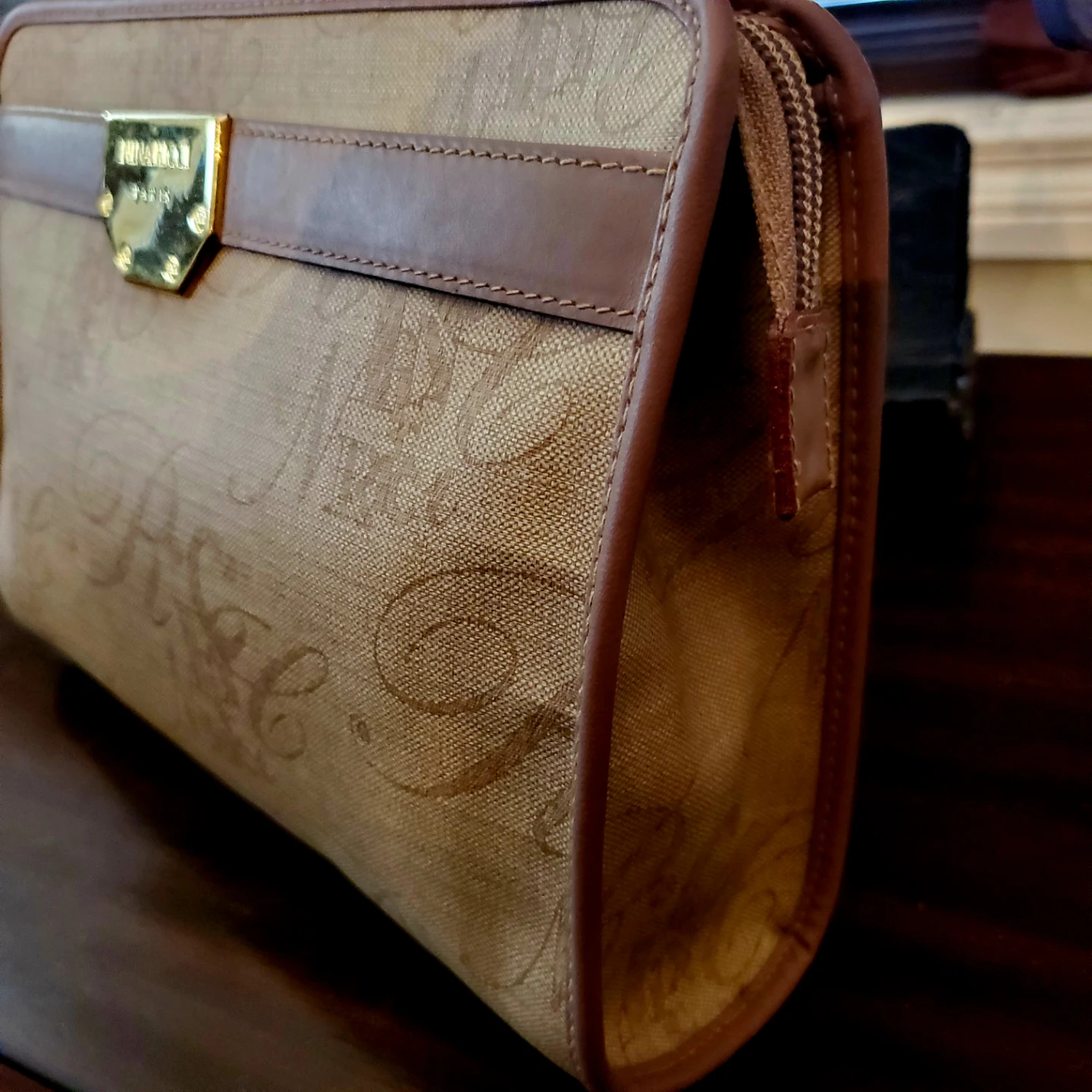 1980's Nina Ricci Paris Monogram Leather Clutch Bag - photo 2
