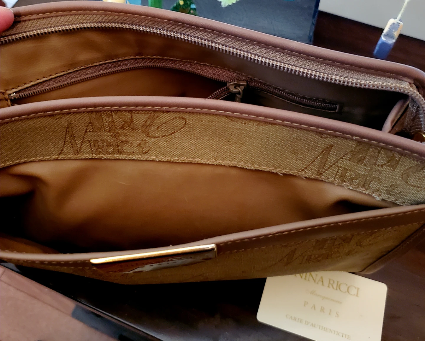 1980's Nina Ricci Paris Monogram Leather Clutch Bag - photo 4