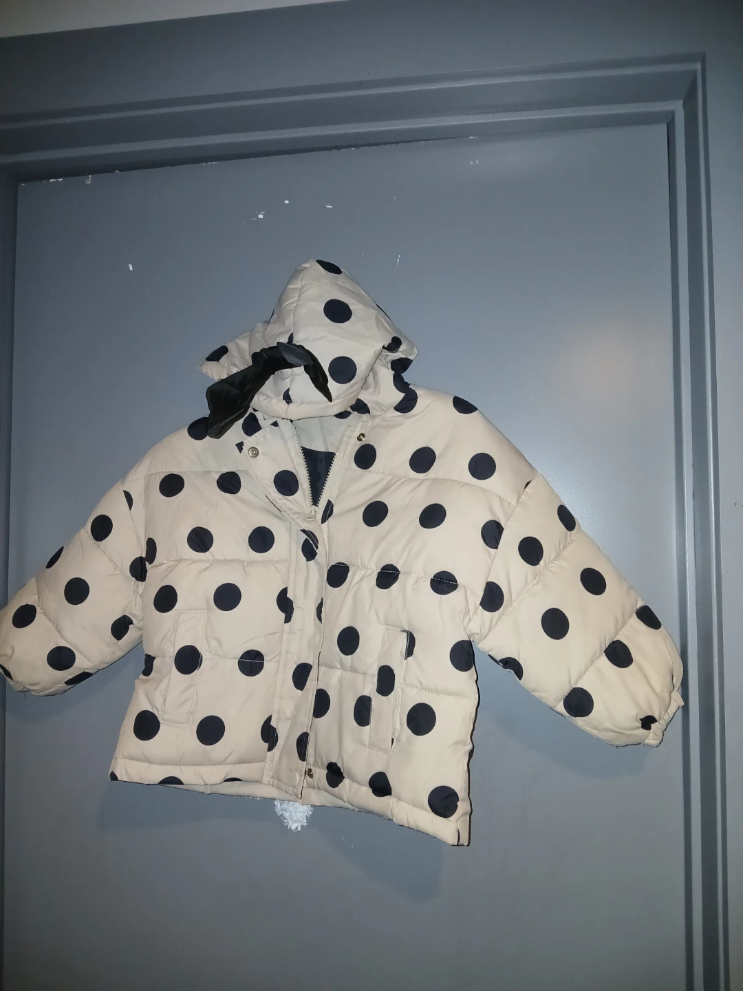 Cream Polka Dot Puffer Jacket - photo 2