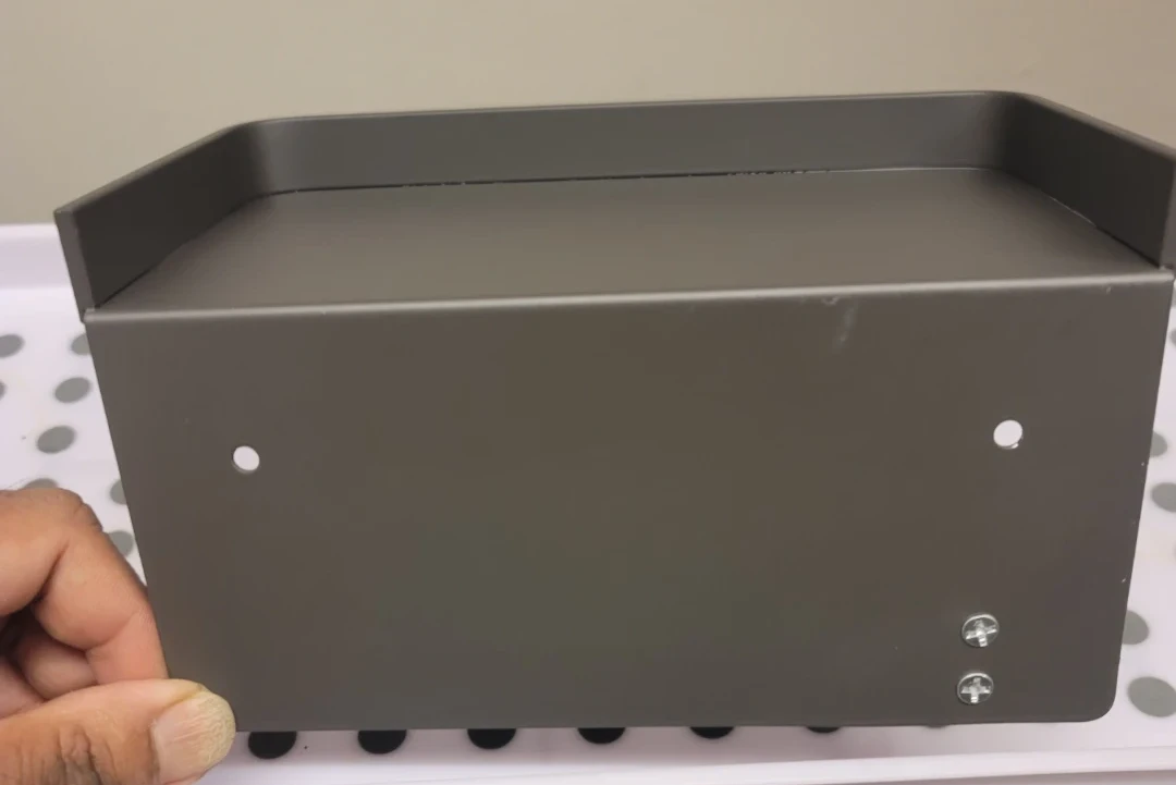 Grey Metal Toilet Paper Holder with Shelf - photo 4