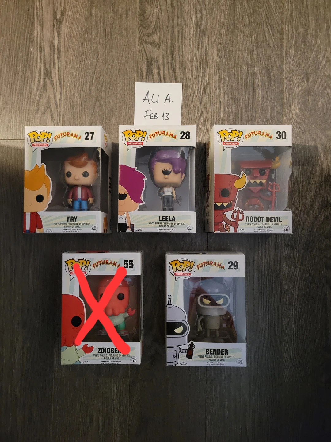 Funko Pop! Futurama Figures (Fry, Leela, Robot Devil, Bender)