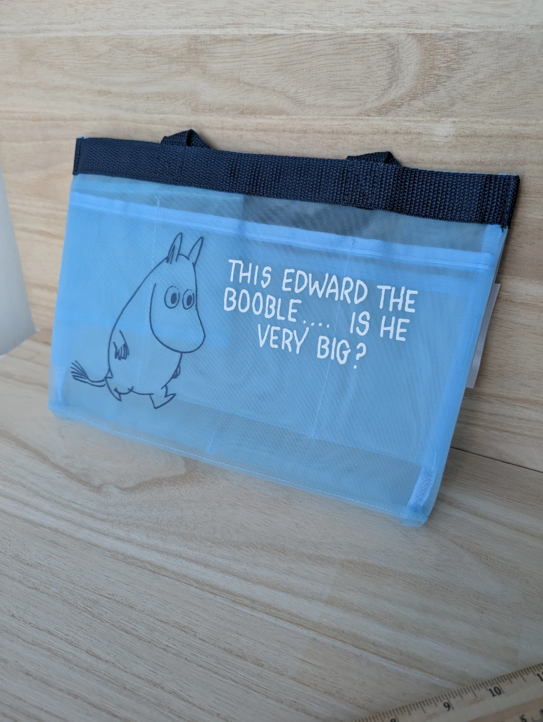 6 compartments inside  BNWT (new) Moomin Blue Mesh Storage Bag - photo 2
