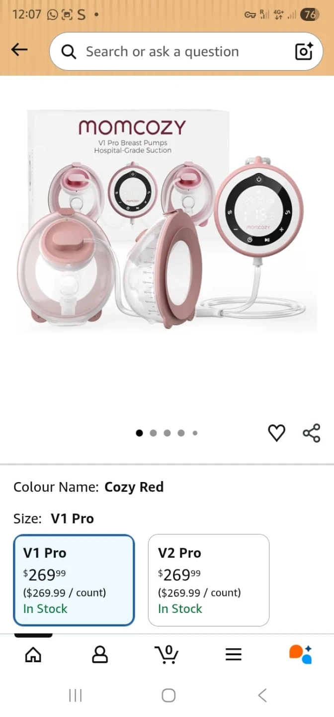 Momcozy V1 Pro Breast Pump Cozy Red - photo 2