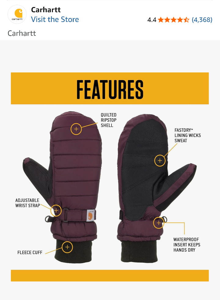 Carhartt WA625 - Women's Insulated Quilted Knit Cuff Mitten - photo 4