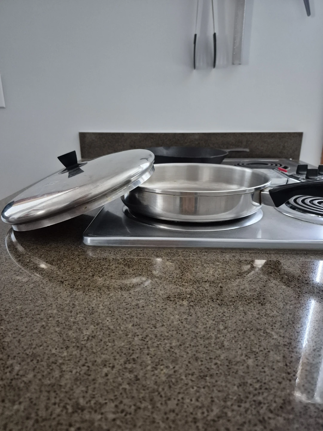 Large vintage frying pan with lid "Coronet": Stainless Steel - photo 2