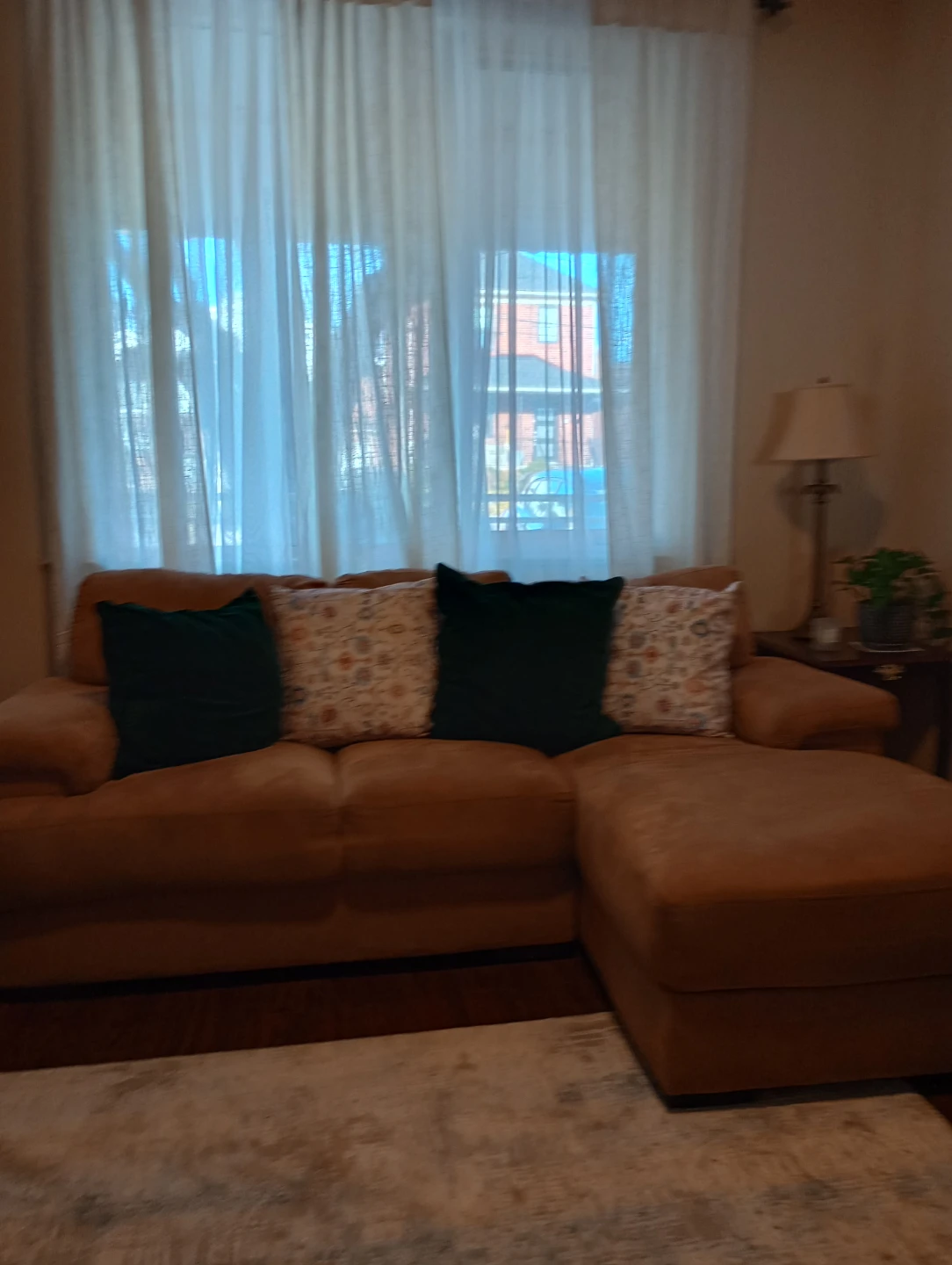 Sandy Brown Suede Sectional Sofa - photo 2