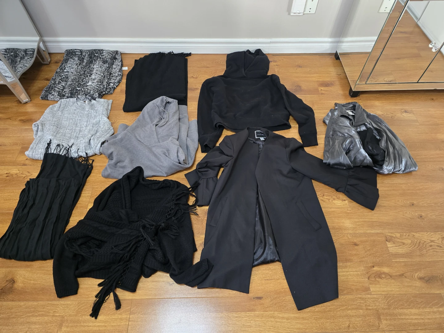 Women's Black and Grey Clothing Assortment
