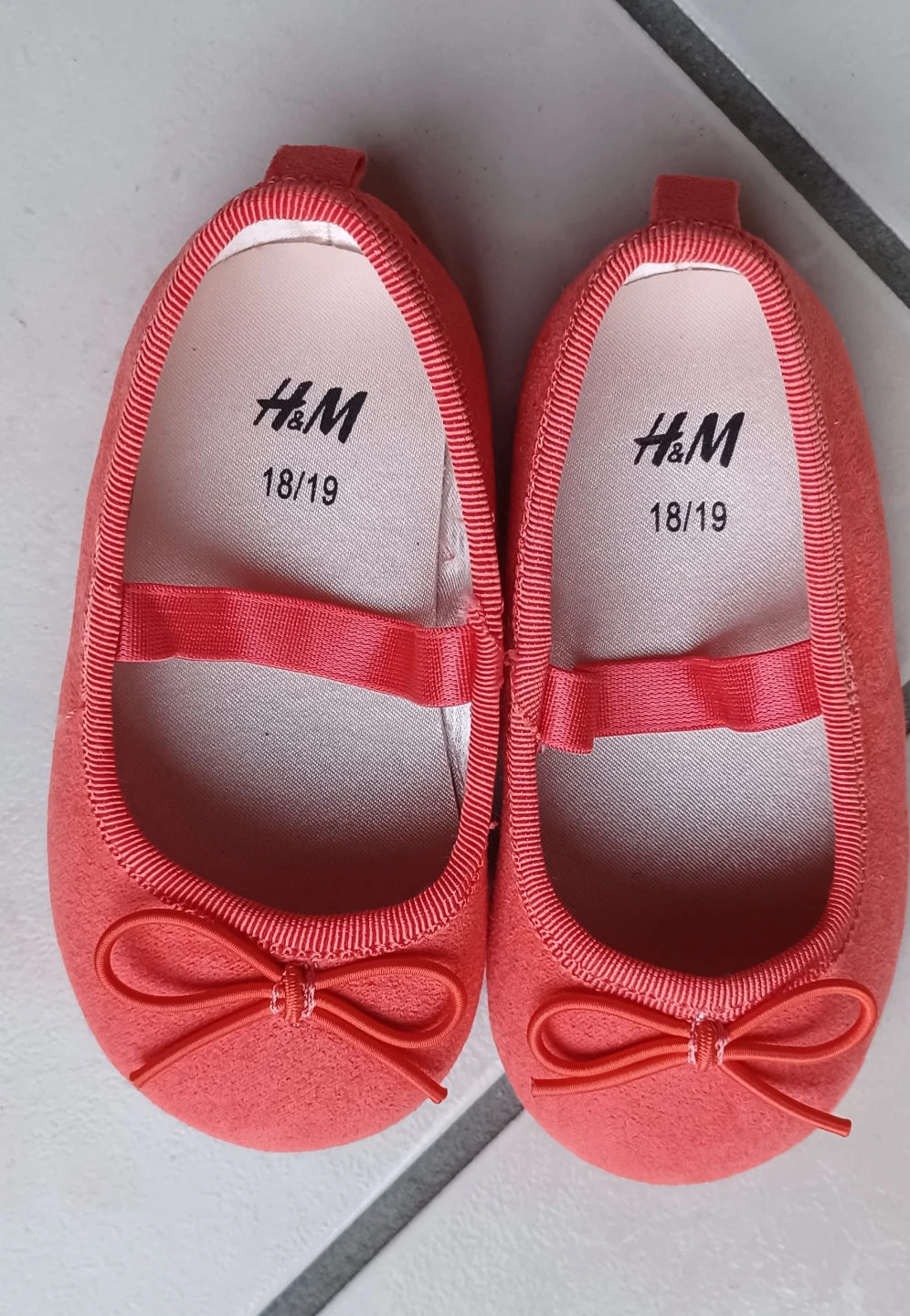 H&M Baby Girls Ballet Flats Size 18/19 Coral - photo 2