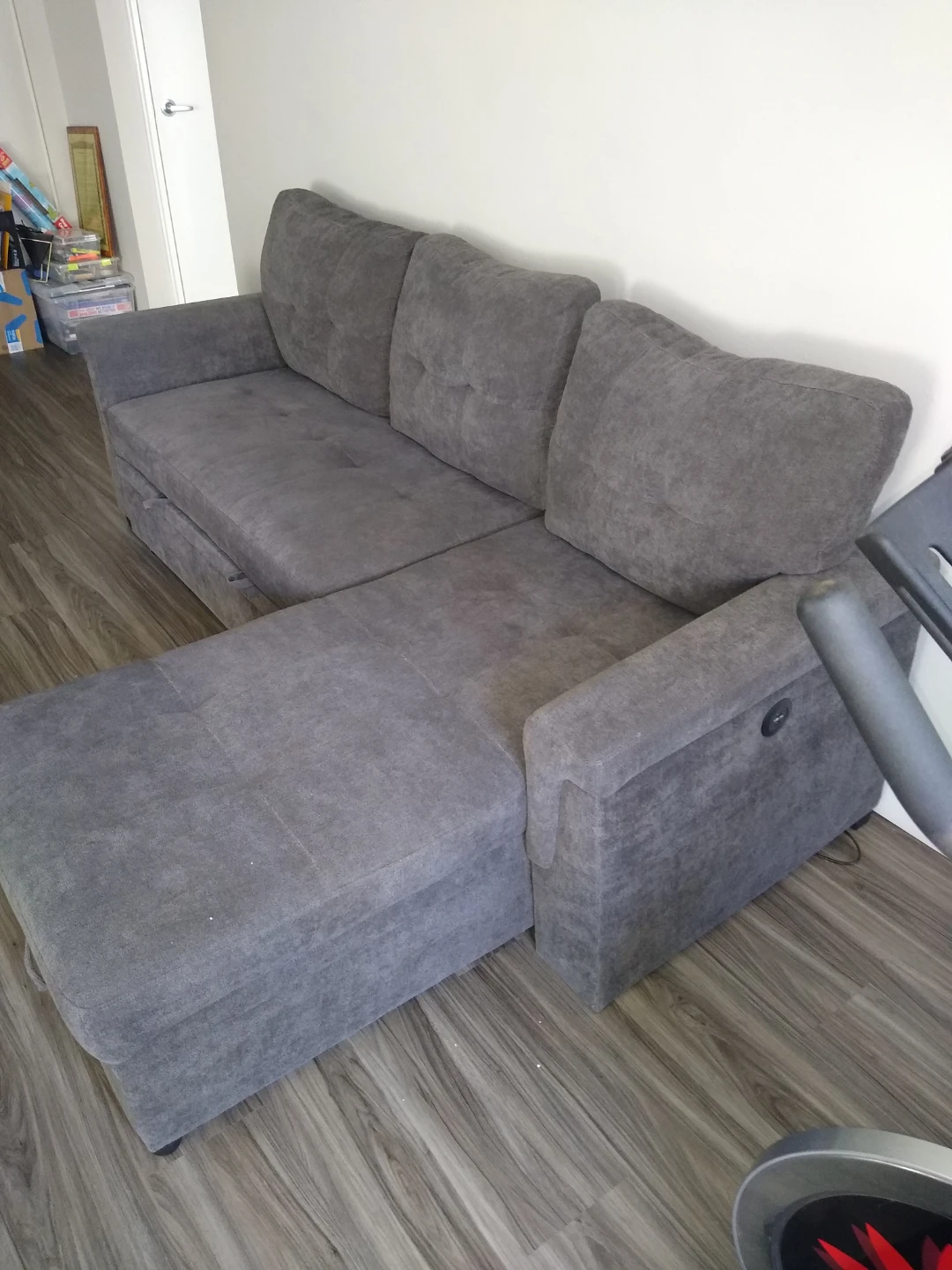 Grey Sectional Sofa with Storage - photo 3
