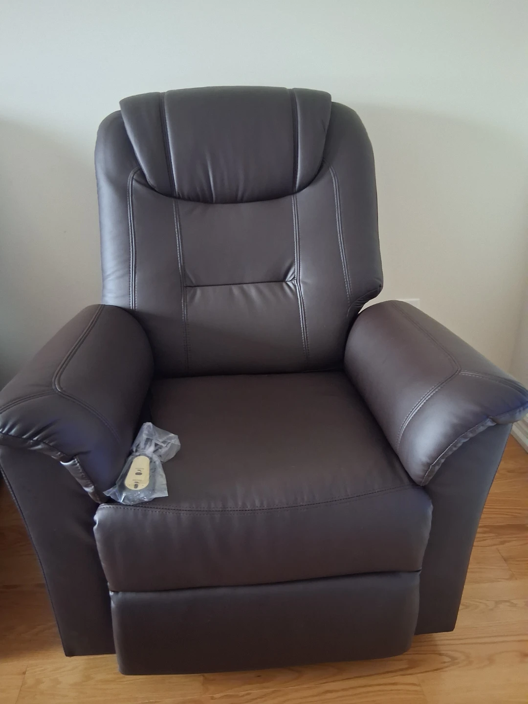 Brown Faux Leather Power Recliner Chair