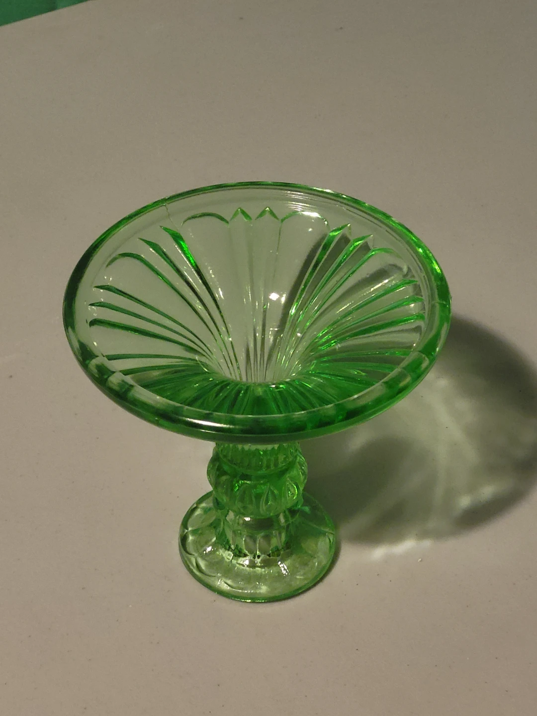 Green Glass Candlestick Holder - photo 3