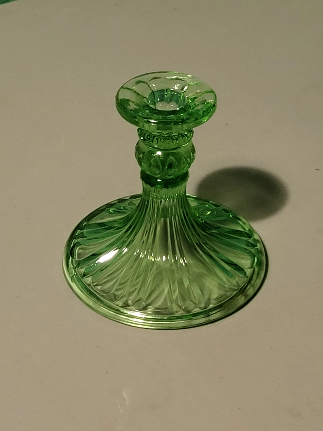 Green Glass Candlestick Holder - photo 4