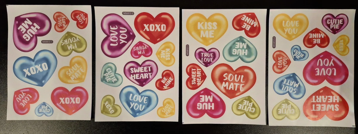 Heart Shaped Window Decals Cling Stickers 9 sheets - photo 2