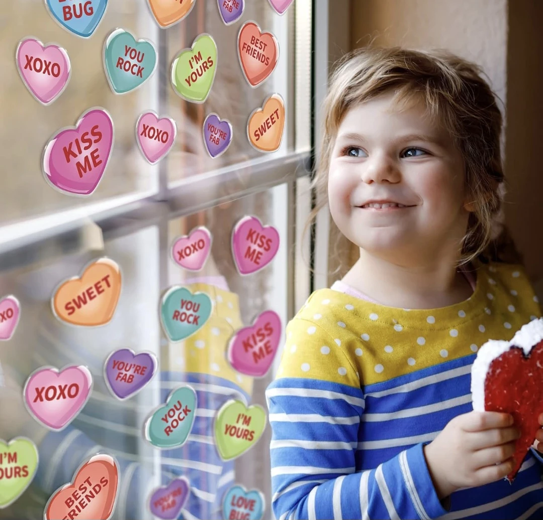 Heart Shaped Window Decals Cling Stickers 9 sheets - photo 3