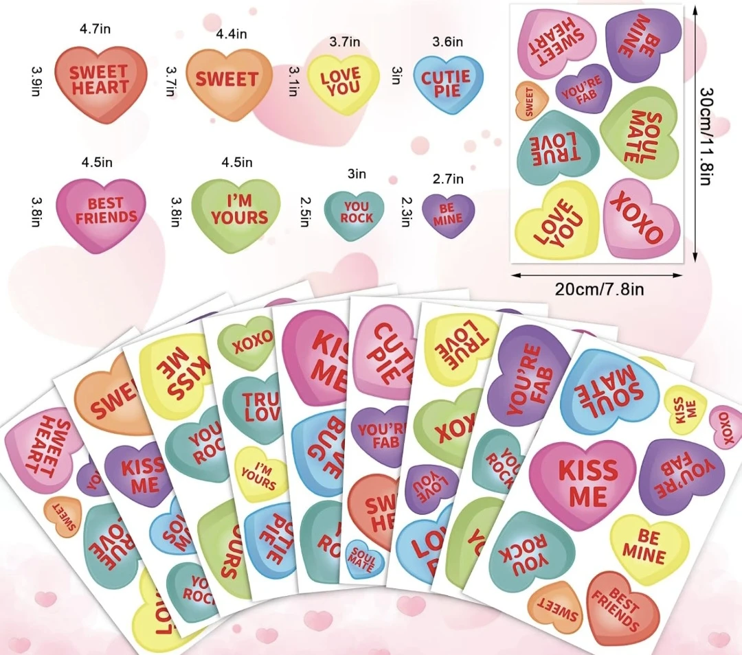 Heart Shaped Window Decals Cling Stickers 9 sheets - photo 5