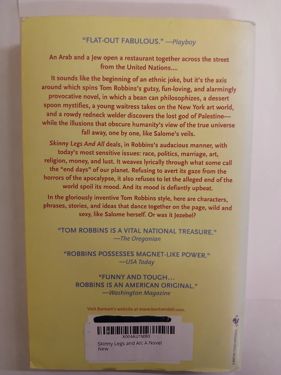 Skinny Legs And All by Tom Robbins Paperback Book - photo 2