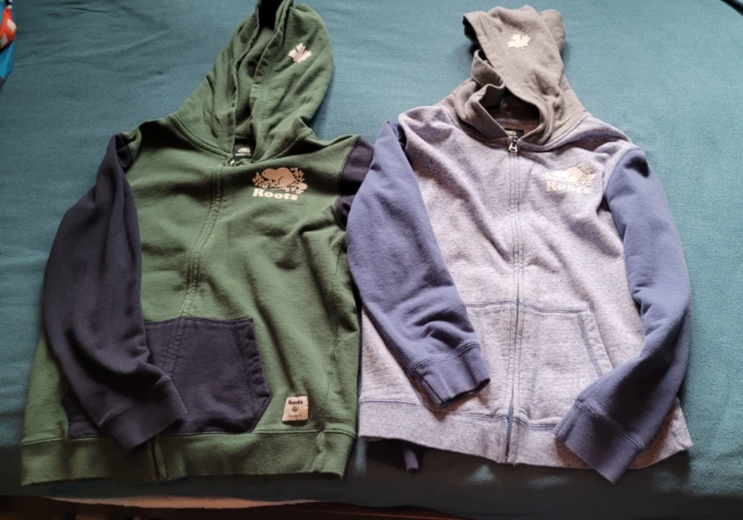 Roots Hoodies - Green and Grey