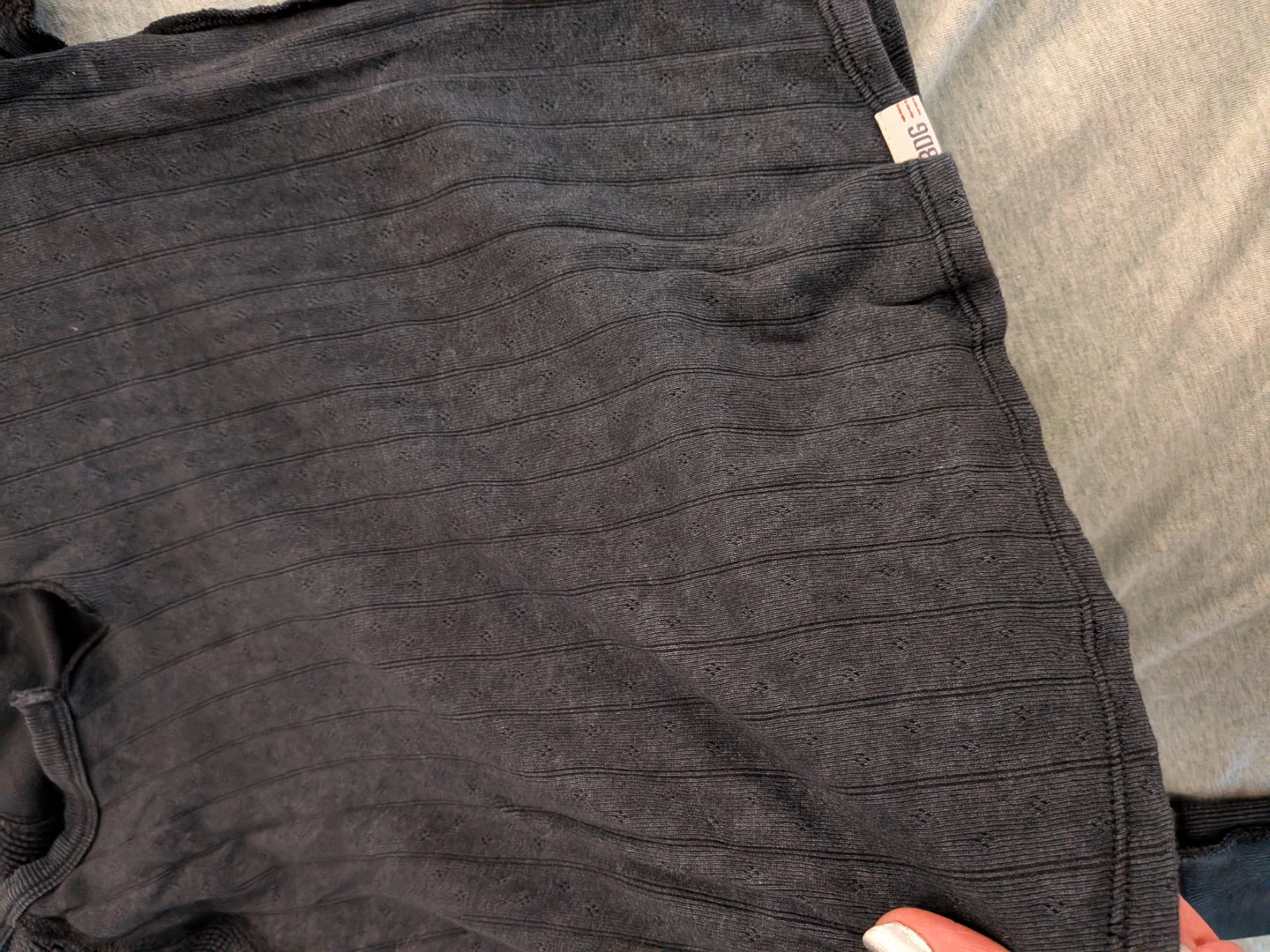 BDG Women's Long Sleeve Thermal Top - Charcoal Grey - Small - photo 3