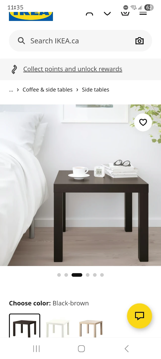 IKEA dark-brown corner table