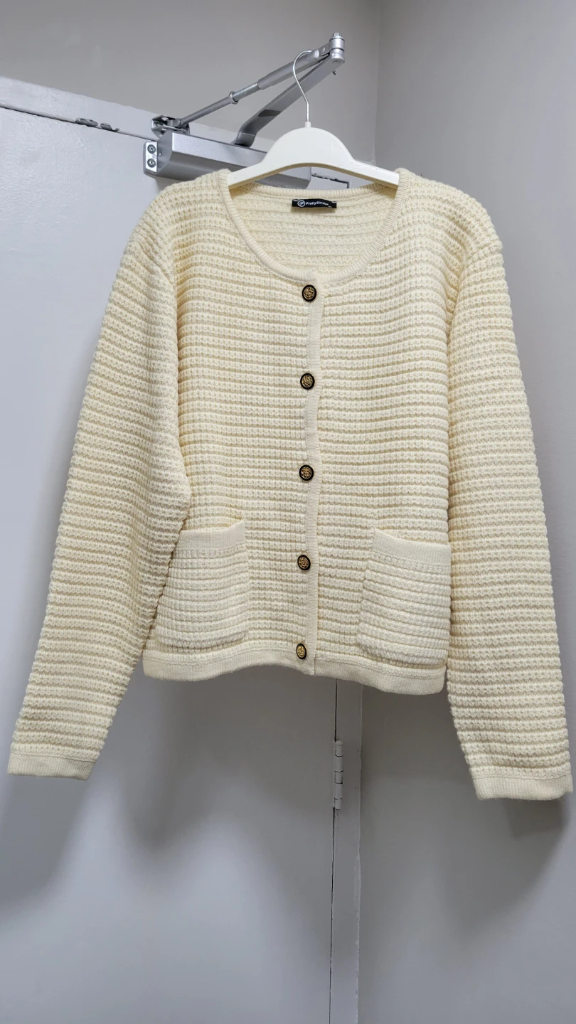 Women's Cream Knit Cardigan