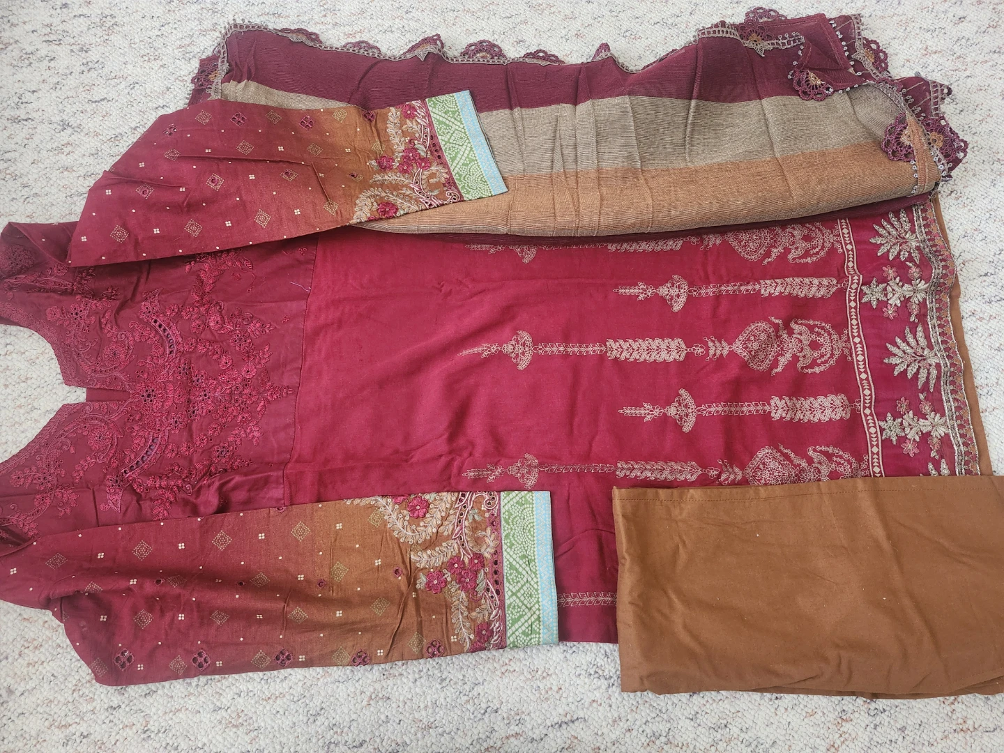 Women's 3-piece Kurti Set with Dupatta and Pants