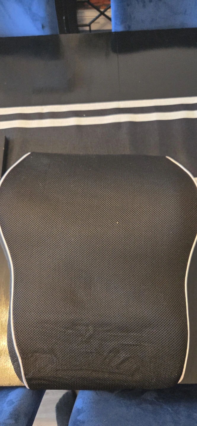 Black Mesh Lumbar Support Cushion with Straps