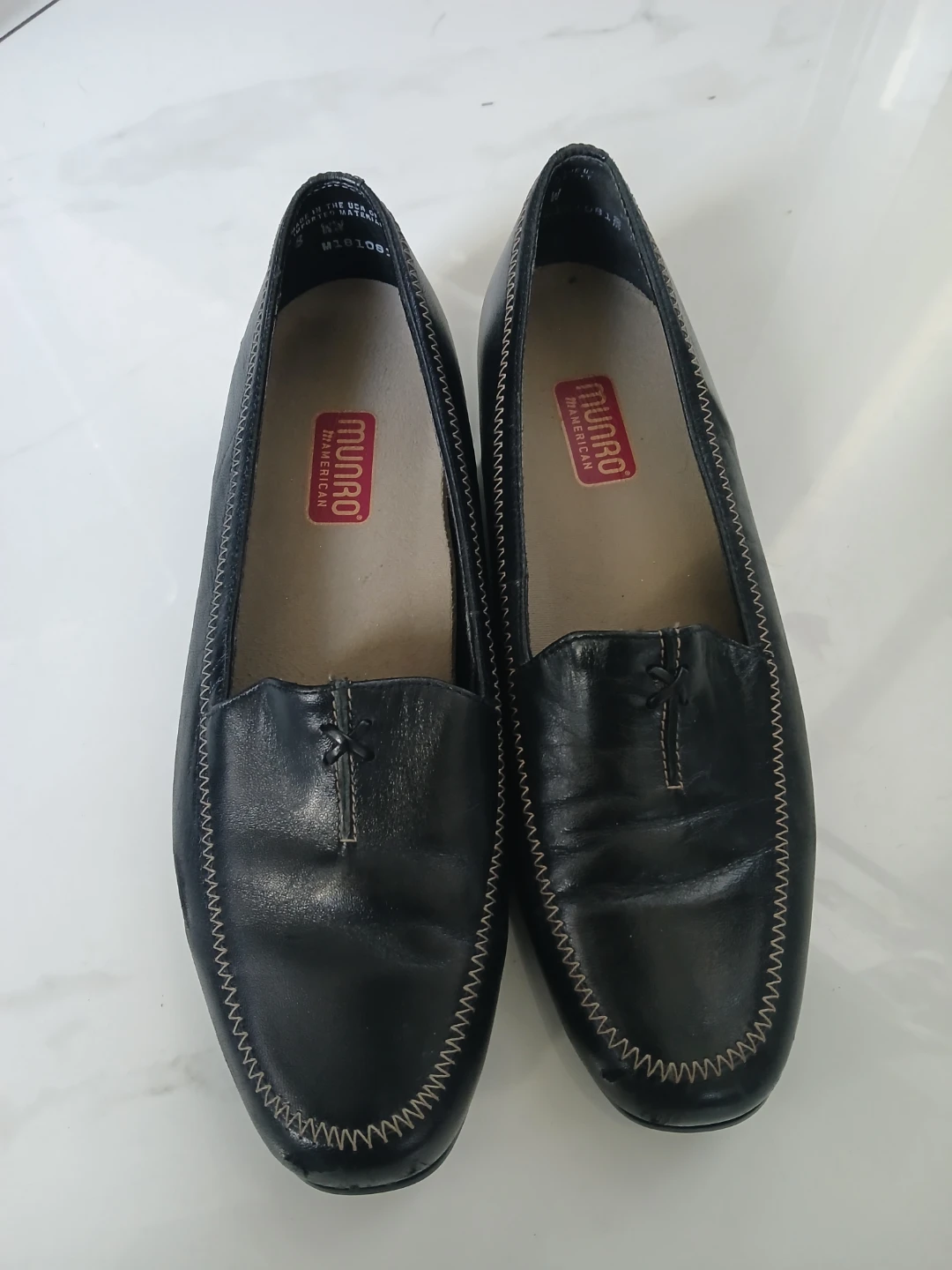 Munro American Black Leather Loafer Shoes - photo 3