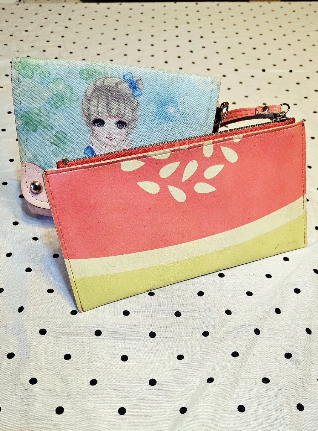 Pink Coin Purse and Pink Clutch Set